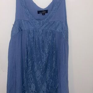 Elegant Indigo Blue Lace Women's Top